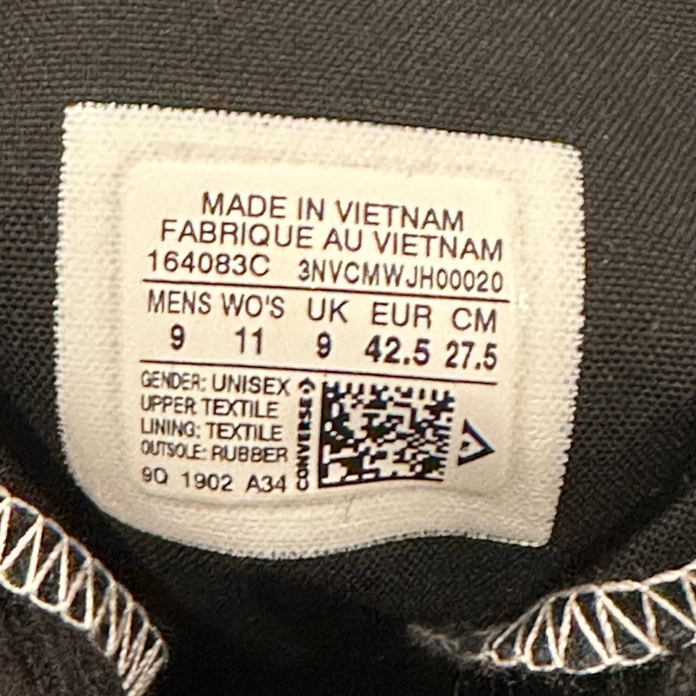 Converse Chuck 70 High Top Jacquard Black/White-Cool Grey Unisex Sneaker - Picture 13 of 13